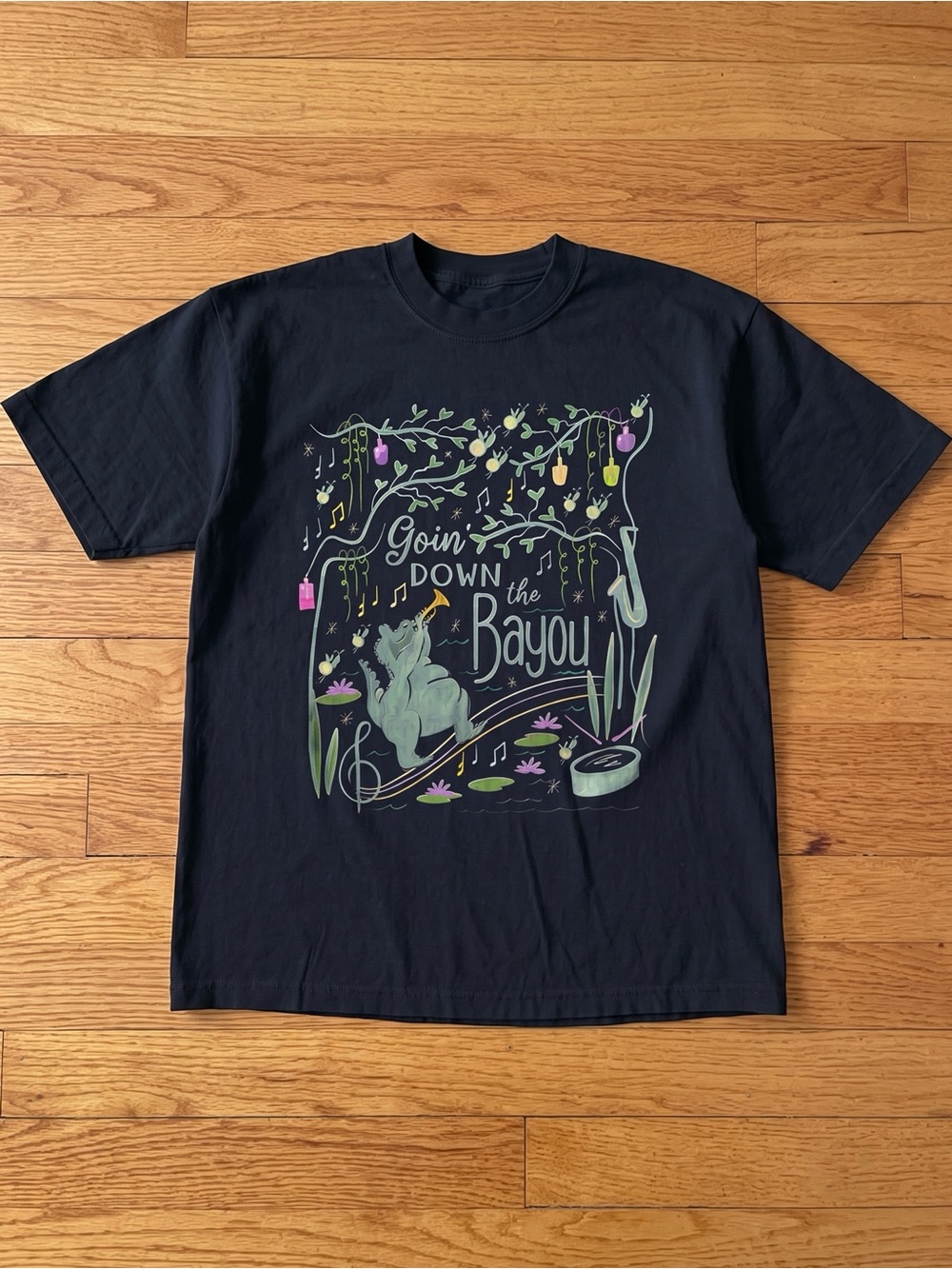 Gildan Black Short-Sleeve Tee with Bayou Graphic